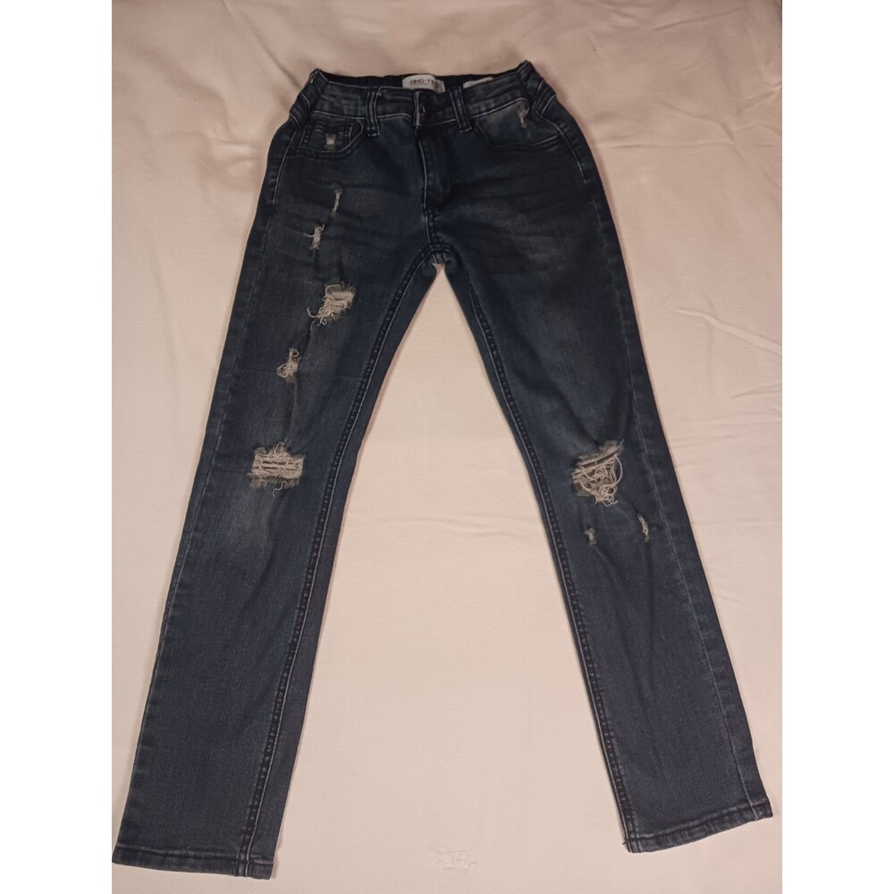 Ring Of Fire Distressed Boys Jeans Size 8 Slim Cut Ripped Skinny Denim Pants